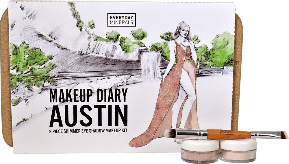 Everyday Minerals | Makeup Diary Austin Kit | Limited Edition | 9 Piece Shimmer Mineral Eye Shadow Kit | Bamboo Brush Included| 100% Vegan | Cruelty Free | Natural Mineral Makeup | - BeesActive Australia