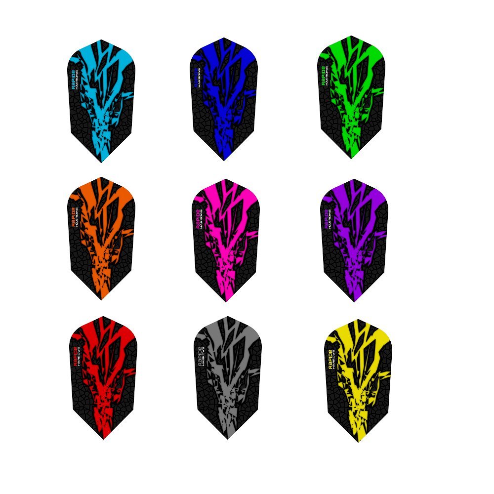 PerfectDarts 10 x Sets Harrows Rapide X Mixed Colour Dart Flights Slim - BeesActive Australia