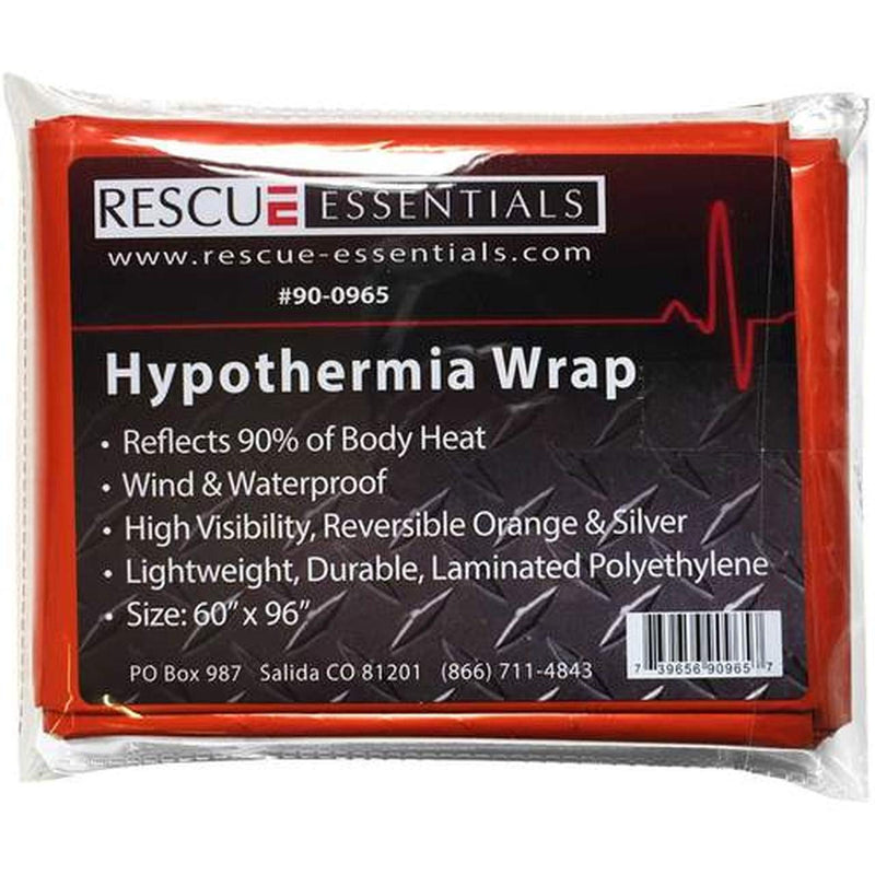 Rescue Essentials Hypothermia Wrap Blanket, Oversized 60" x 96", Mylar/Lightweight Polyethylene Fabric (Orange) Orange - BeesActive Australia