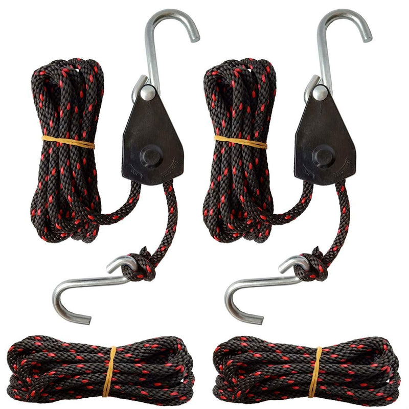 [AUSTRALIA] - Sentry Ratchet Kayak and Canoe Bow and Stern Tie Downs 1/4" Grow Light Heavy Duty Adjustable Rope Hanger (2-Pack) 