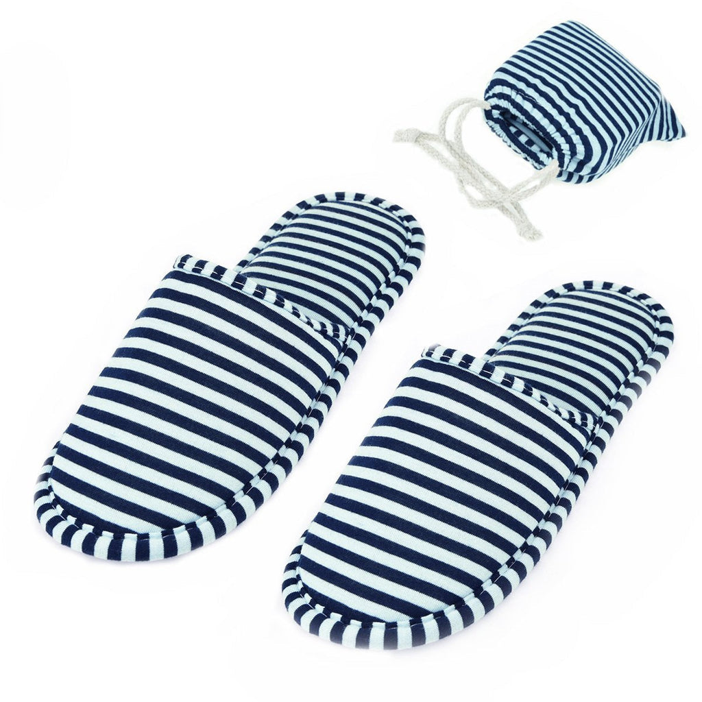 NKTM Women and Men Travel Hotel Slippers,Foldable Travel Slippers with Carrying Bag (2 Pair) Blue - BeesActive Australia