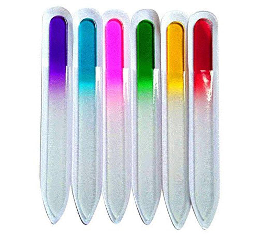 6pcs Crystal Glass Nail File Manicure & Pedicure Set - Best for Fingernail & Toenail Care - Files Nails Gently, Leaves Nails Smooth - BeesActive Australia