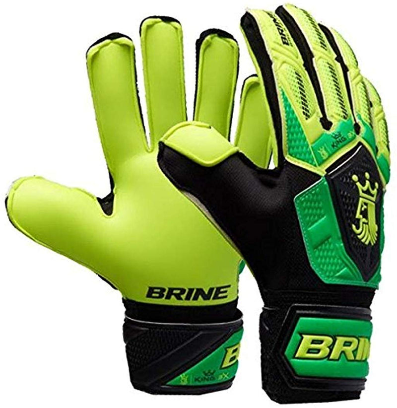 Varzist Goalkeeper Gloves Brine King Match 3X Soccer Goalie Glove Finger Save Protection Spines Hi Lite/Vivid Cactus 4 - BeesActive Australia