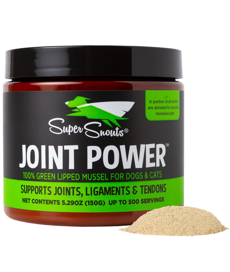 Super Snouts Joint Power 100% Green Lipped Mussels for Dogs & Cats - Dog Joint Supplement Powder Supports Joints, Tendons, Ligaments 5.29 oz (Pack of 1) - BeesActive Australia