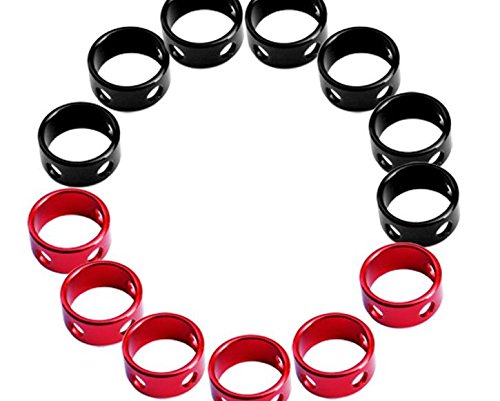 SPARIK ENJOY 10 Black+10 Red Color Aluminum Tent Rings Cord Tensioners for Camping Hiking Backpacking Picnic Shelter Shade Canopy Outdoor Activity (10 Black+10 Red) - BeesActive Australia