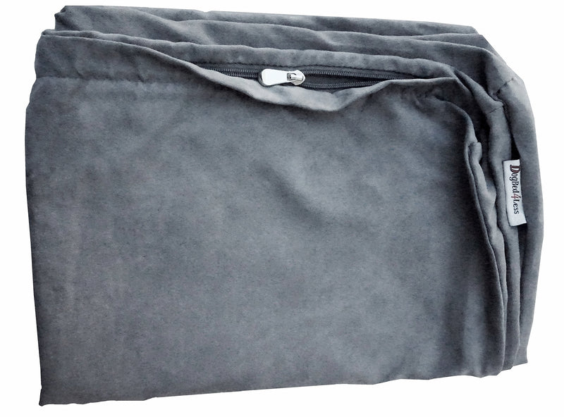 Dogbed4less Suede Duvet Pet Bed Cover for Small Medium to Large Jumbo Dog Bed in Gray Color - 7 Sizes - Replacement Cover only 40X35X4 Inches XL - BeesActive Australia