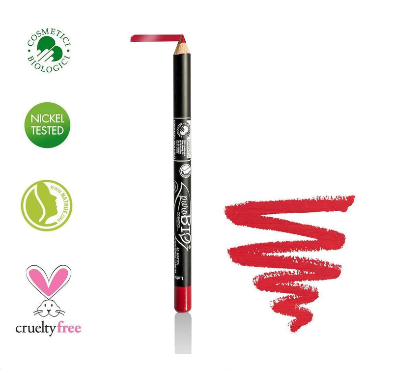 PuroBIO Certified ORGANIC High-pigmented and Long-Lasting 2 in 1 Lip and Eyeliner with Sesame Oil, Almond Oil and Vitamins 40-CRIMSON RED. ORGANIC.CRUELTY-FREE.NICKEL TESTED.MADE IN ITALY - BeesActive Australia