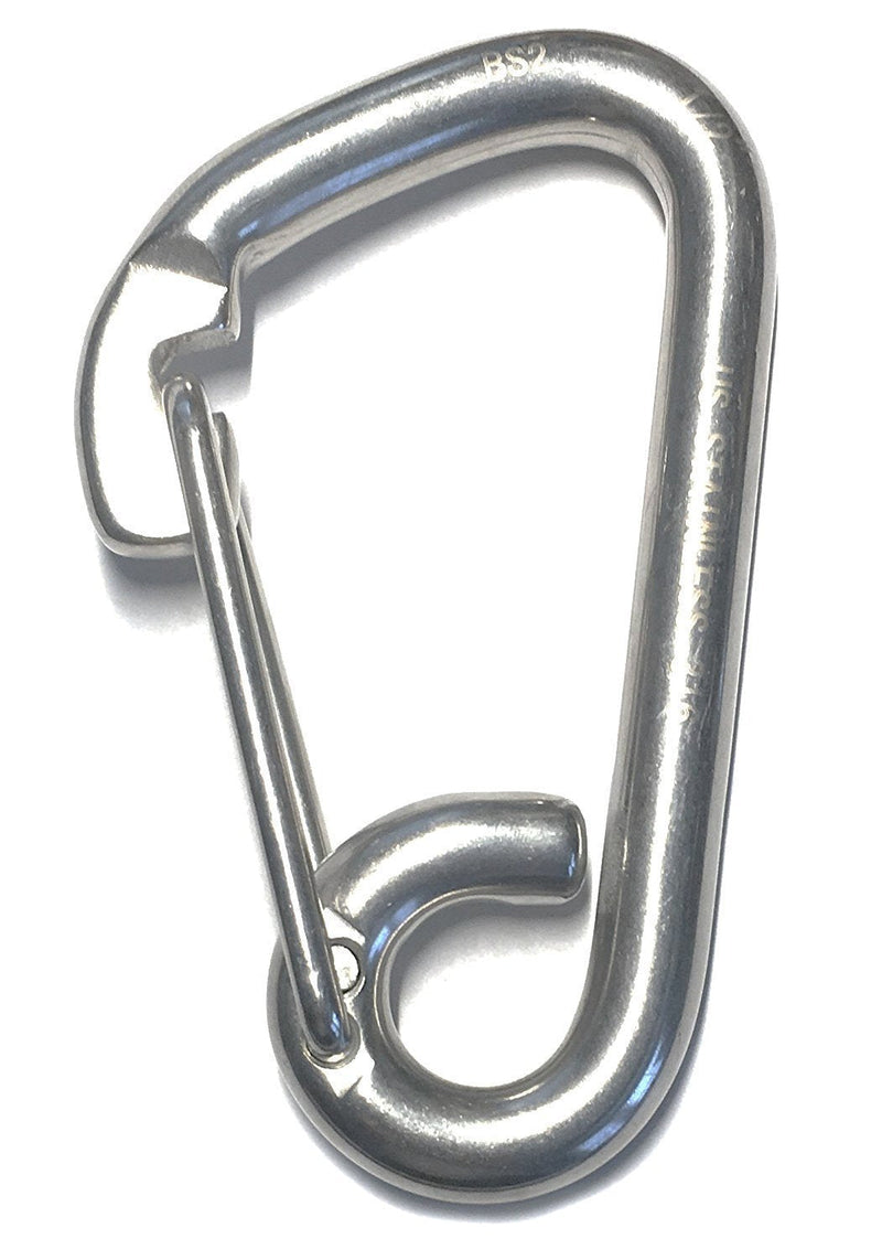 [AUSTRALIA] - Stainless Steel 316 Spring Hook Carabiner 1/2" (12mm) Marine Grade Safety Clip 