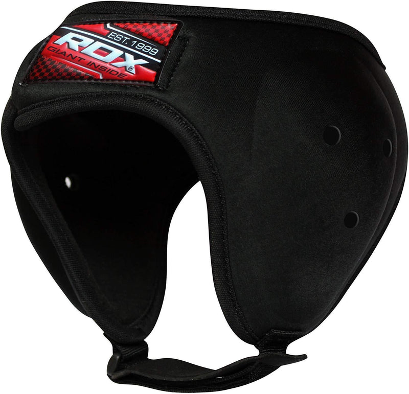 [AUSTRALIA] - RDX Grappling Ear Guard for Training – Neoprene Padded Headgear for Boxing, BJJ, MMA, Sparring, Fighting, Martial Arts – Adjustable Strap, Ear Protection for Rugby, Judo, Wrestling, Jiu Jitsu Black One Size 