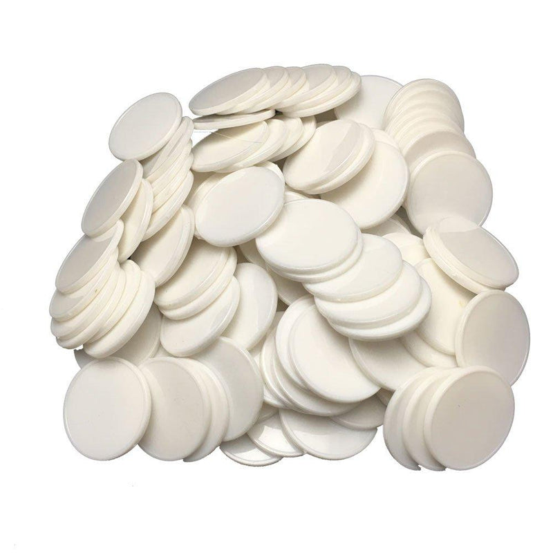 [AUSTRALIA] - Smartdealspro Set of 100 1 Inch Opaque Plastic Learning Counters Mini Poker Chips Game Tokens with Storage Box White 
