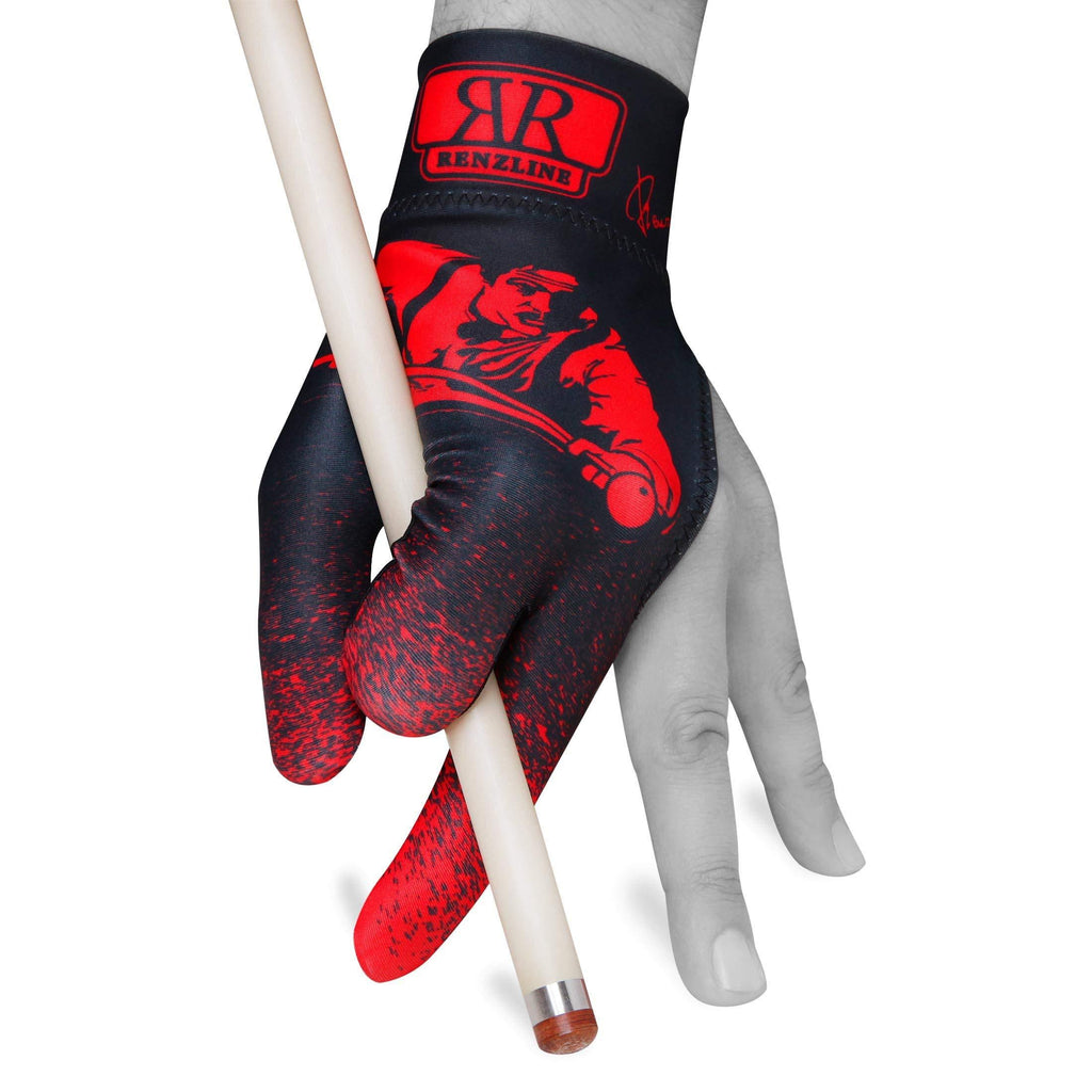 [AUSTRALIA] - Renzline Pool CUE Glove Billiard Player - Red/Black - for Left Hand - One Size fits All 