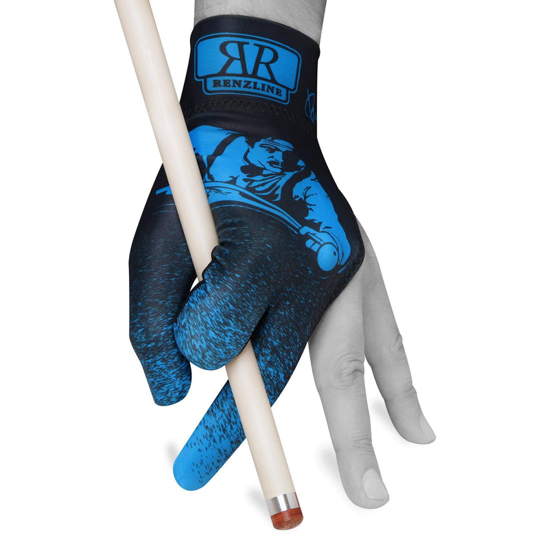 [AUSTRALIA] - Renzline Pool CUE Glove Billiard Player - Blue/Black - for Left Hand - One Size fits All 