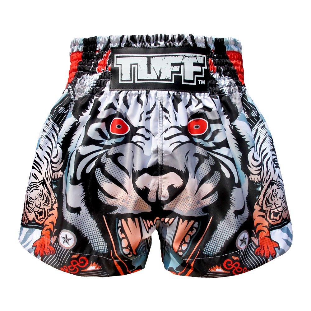 [AUSTRALIA] - Tuff Sport Boxing Muay Thai Shorts Tiger Kick Martial Arts Training Gym Clothing Trunks Gray Tiger XX-Large 