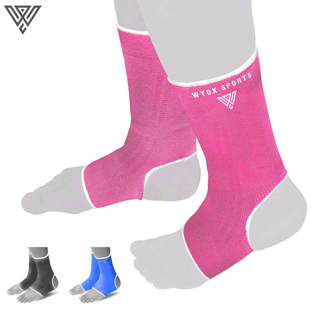 [AUSTRALIA] - WYOX Ankle Wraps Support Boxing Gear for Men Women Muay Thai Ankle Support Kickboxing Wraps Gym Ankle Support (Pair) Pink L / XL (Women 7.0 - 10.5/ Men 6.0 - 9.5) 