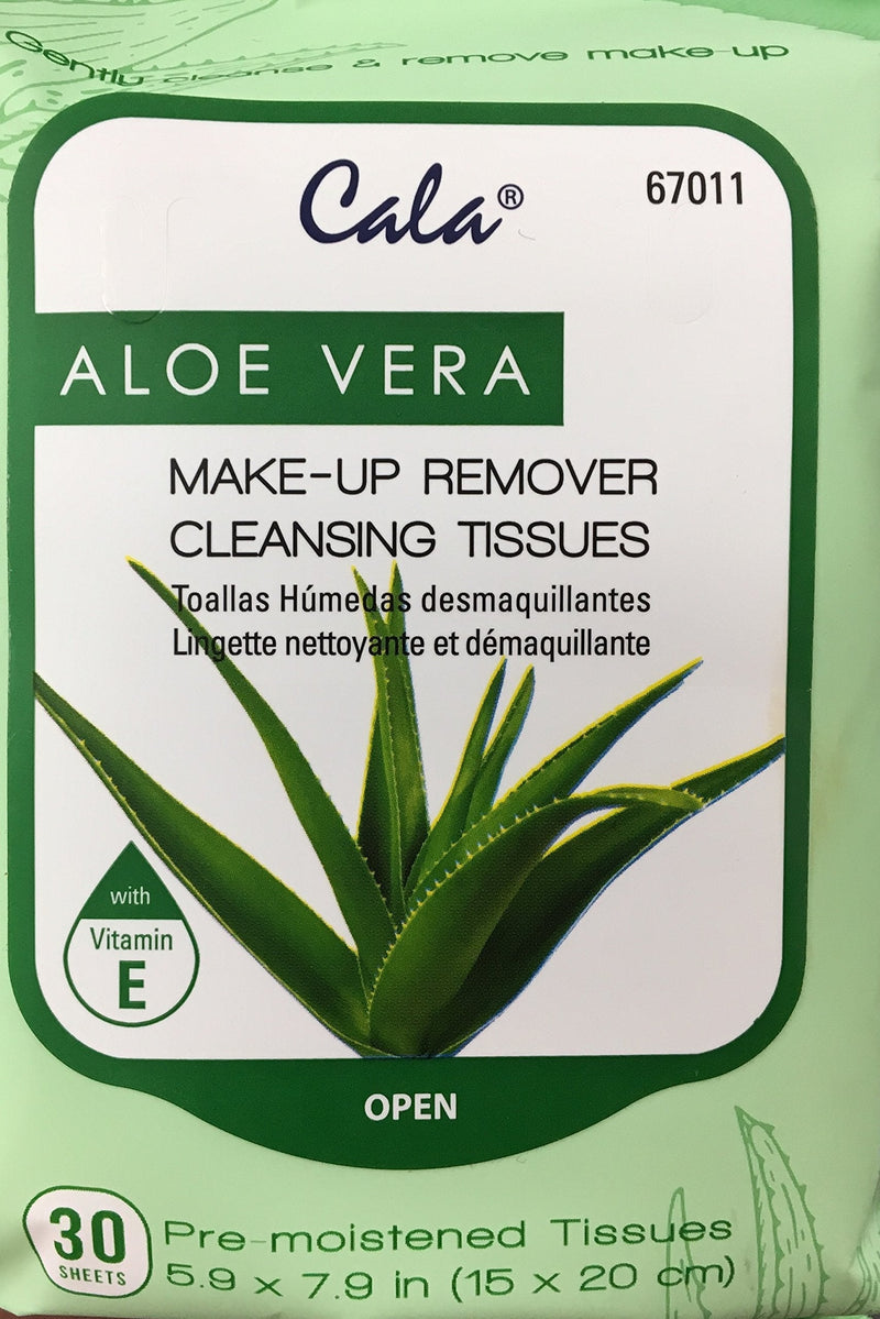 Cala Aloe vera make-up remover cleansing tissues 30 count, 30 Count - BeesActive Australia