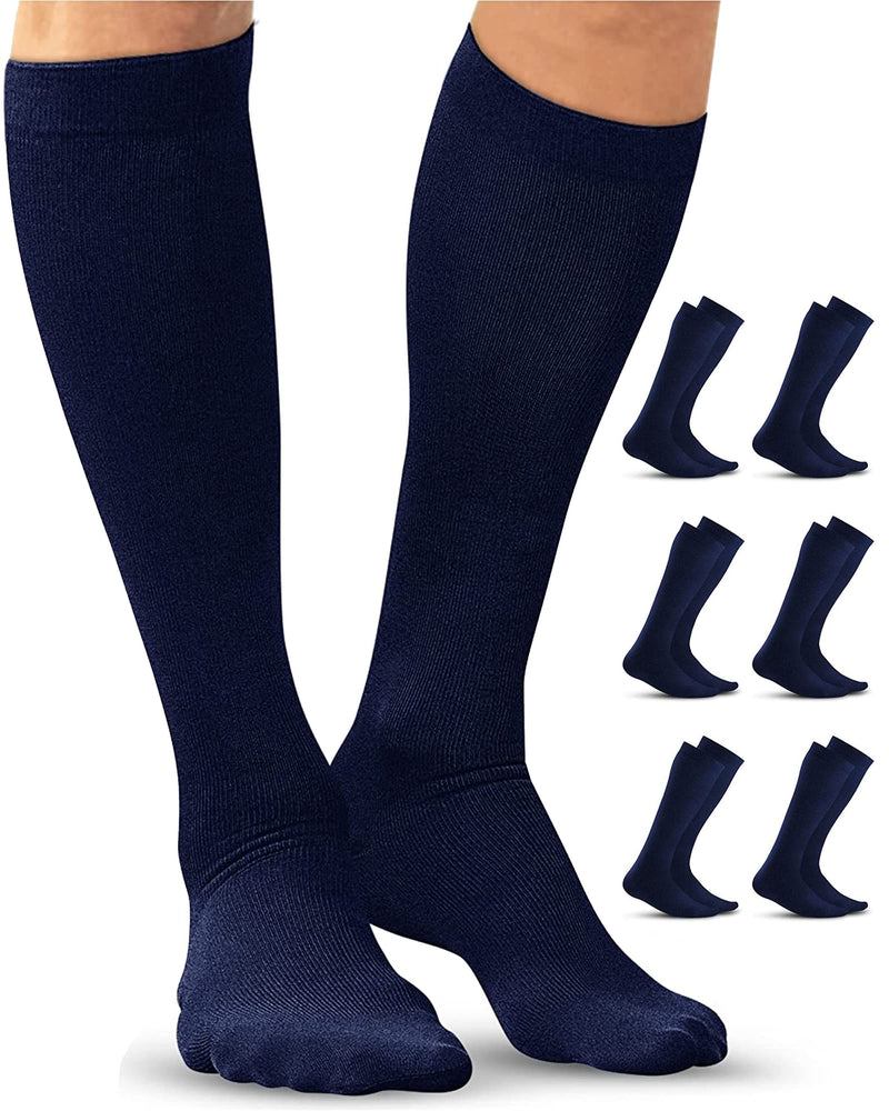 Pembrook Light Compression Socks for Men 8-15 mmHg | Graduated Compression Socks for Men Circulation Medium Solid Navy - BeesActive Australia