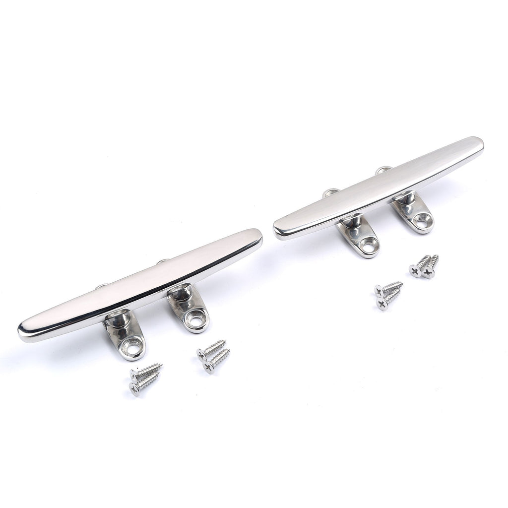 [AUSTRALIA] - Mxeol Marine Flat Top 6 Inch Boat Cleats Dock w/Screws Stainless Steel Pair 