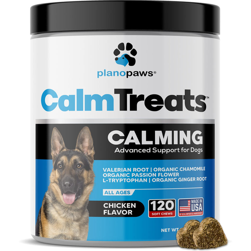 Calm Treats - Safe Calming Treats for Dogs - Dog Anxiety Relief - Natural Calming Aid - Helps with Separation Anxiety - Motion Sickness - Storms - Fireworks - Chewing - Barking - Stress - 120 Count - BeesActive Australia