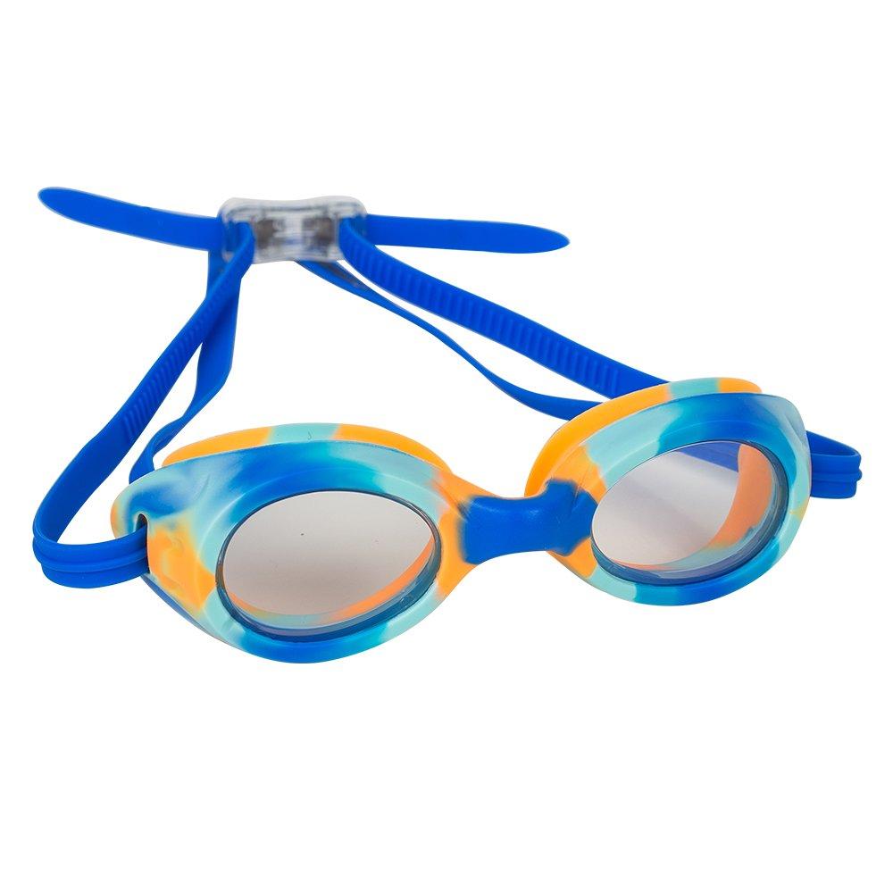 [AUSTRALIA] - Splaqua Kids Swim Goggles for Boys and Girls - Adjustable Straps, Silicone Eye Seal, UV Protection and Anti Fog Lenses Swimming Goggle Blue Tie Dye 