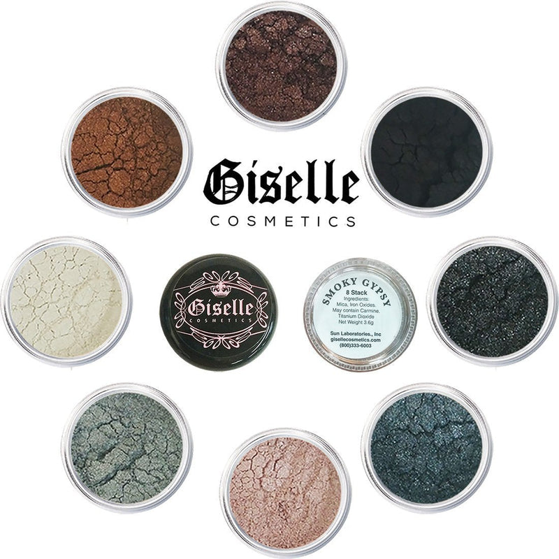 Giselle Cosmetics Loose Powder Eye Shadow and Contouring Palette, 8 Shades, Smoky Gypsy, 0.28 oz - BeesActive Australia