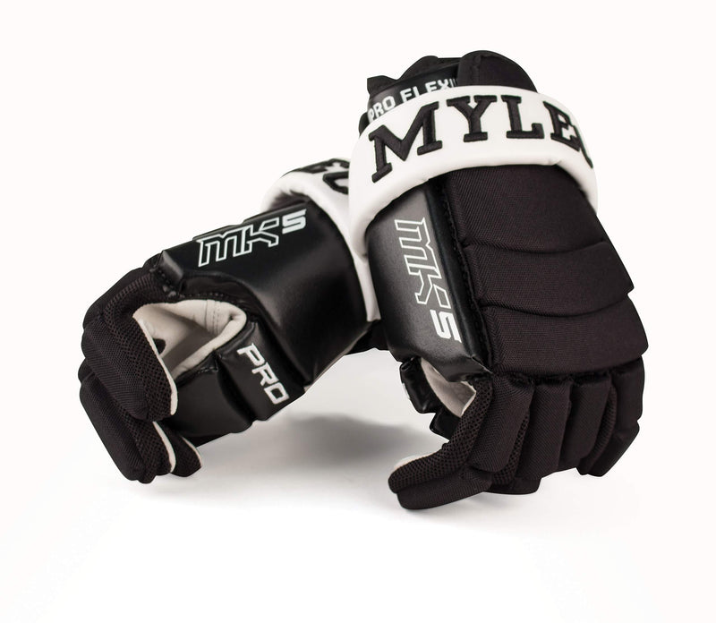 [AUSTRALIA] - Mylec Inc Mk5 Medium 3-Roll Pro Player Hockey Gloves (493) Black 11" 