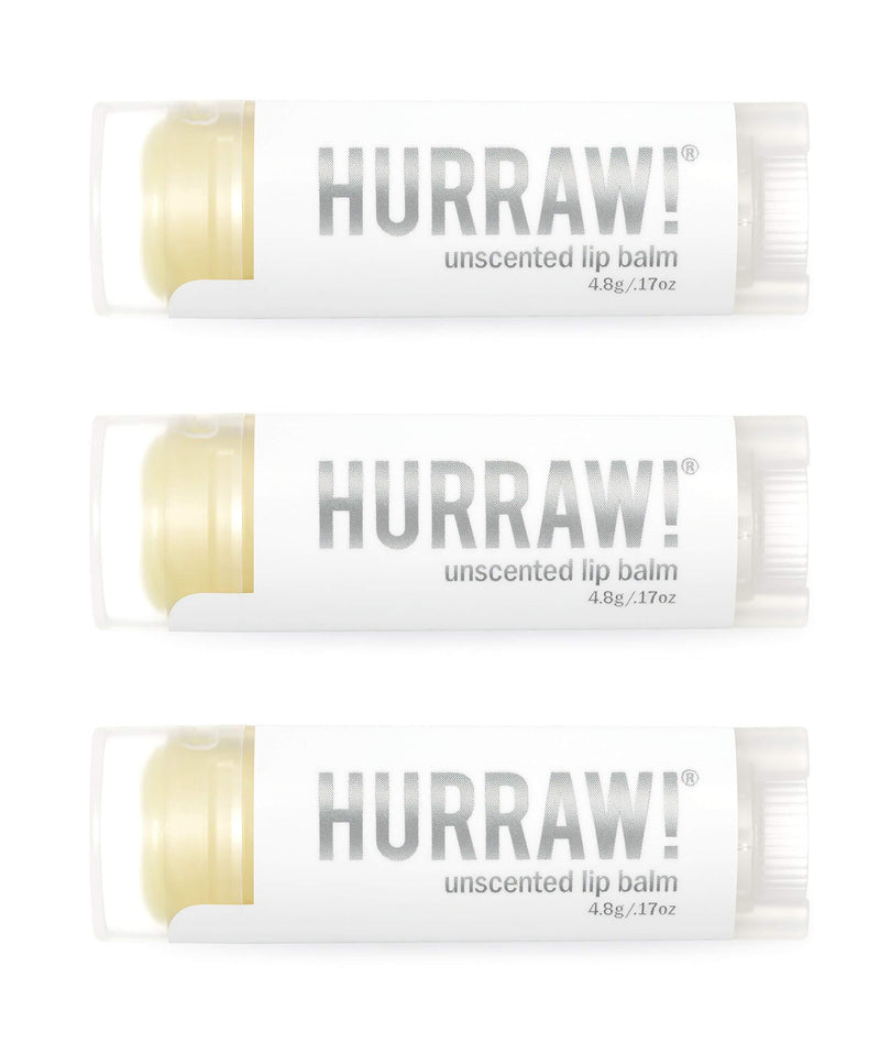 Hurraw! Unscented Lip Balm, 3 Pack: Organic, Certified Vegan, Cruelty and Gluten Free. Non-GMO, 100% Natural Ingredients. Bee, Shea, Soy and Palm Free. Made in USA - BeesActive Australia