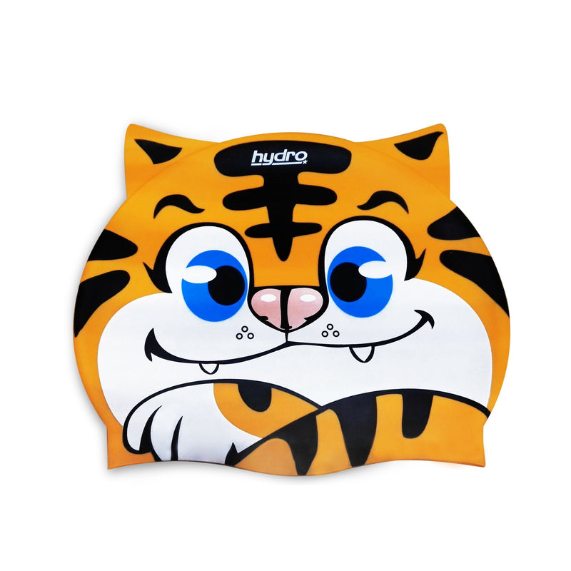 Fun silicone swim caps for kids, animals shaped for boys and girls TIGER - BeesActive Australia