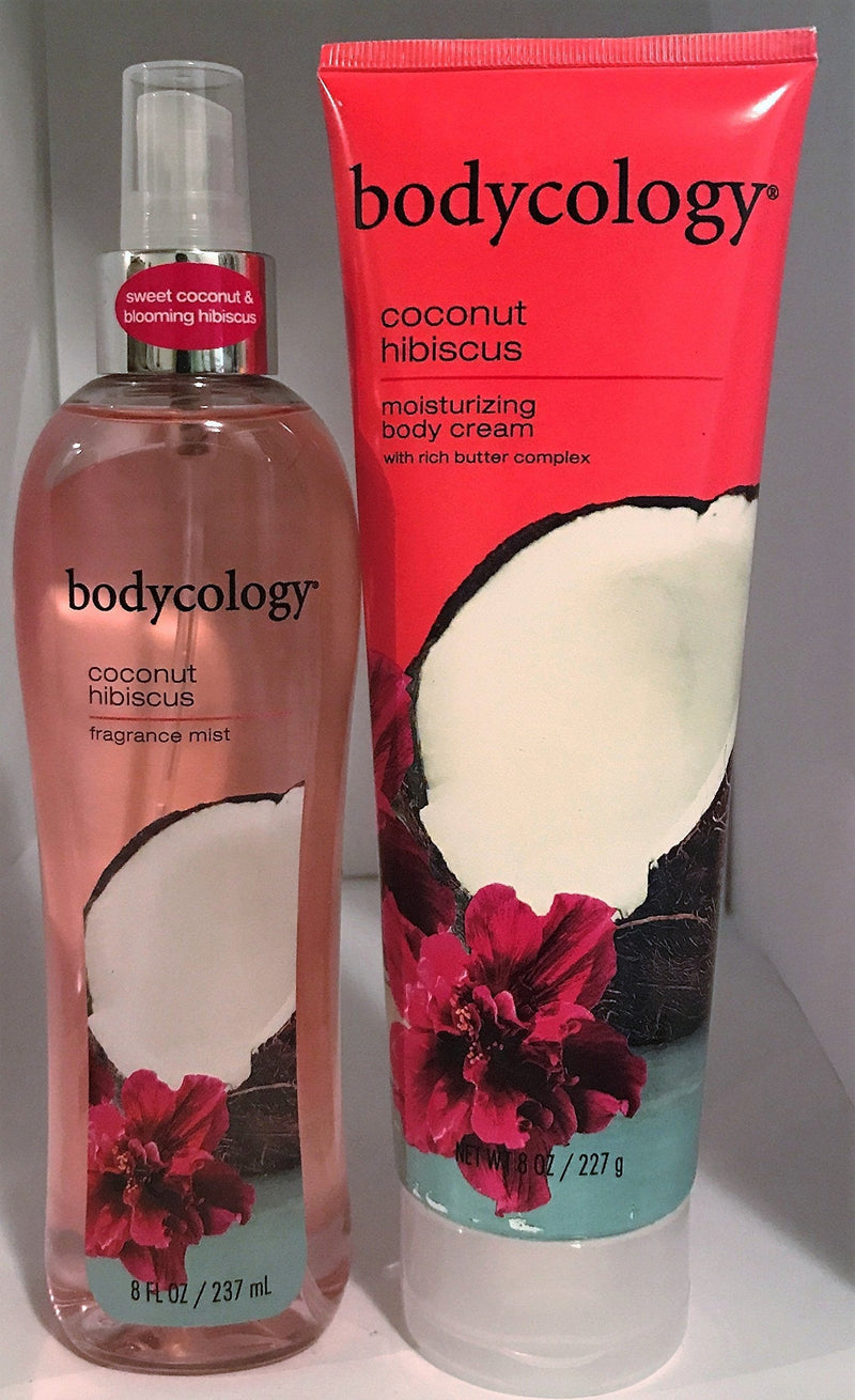 Bodycology Coconut Hibiscus Fragrance Mist, 8 fl oz & Moisturizing Body Cream, 8 oz - BeesActive Australia
