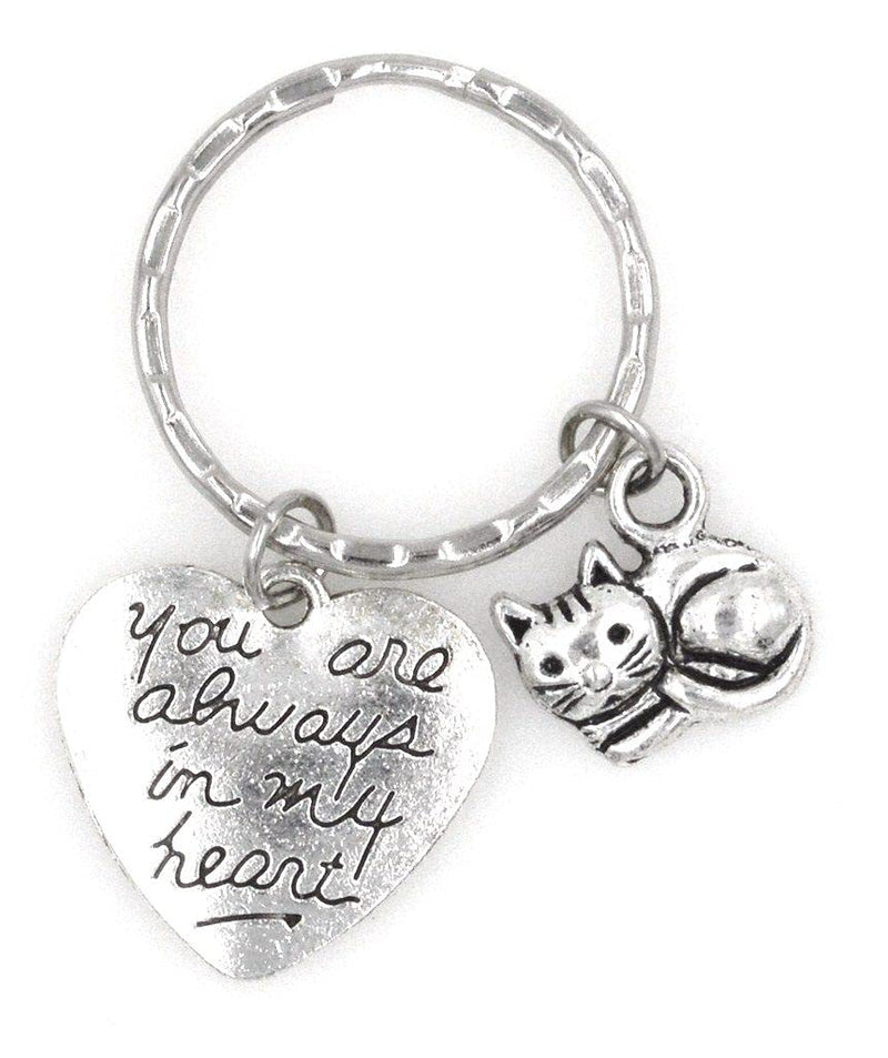 It's All About...You! Kitty Cat Kitten Pet Keychain 2 Options You Are Always in My Heart - BeesActive Australia