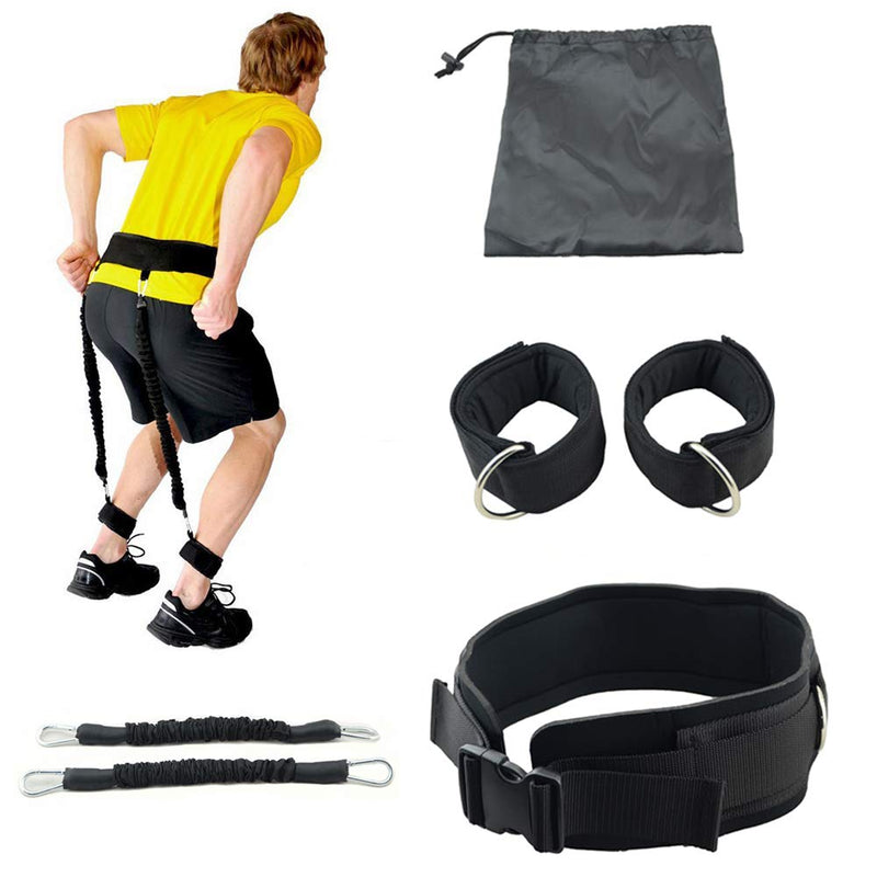 Workouty YCYU Vertical Bounce Trainer Set Leg Strength Jump Training Waist Belt Ankle Cuff Resistance Band Home Gym Equipment - BeesActive Australia