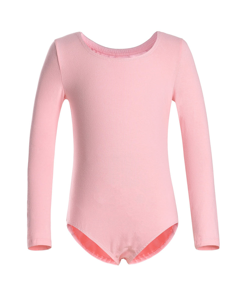 DANSHOW Girls' Team Basic Long Sleeve Leotard for Toddler Gymnastics Dance Ballet M (Age:4-6Y) Pink - BeesActive Australia