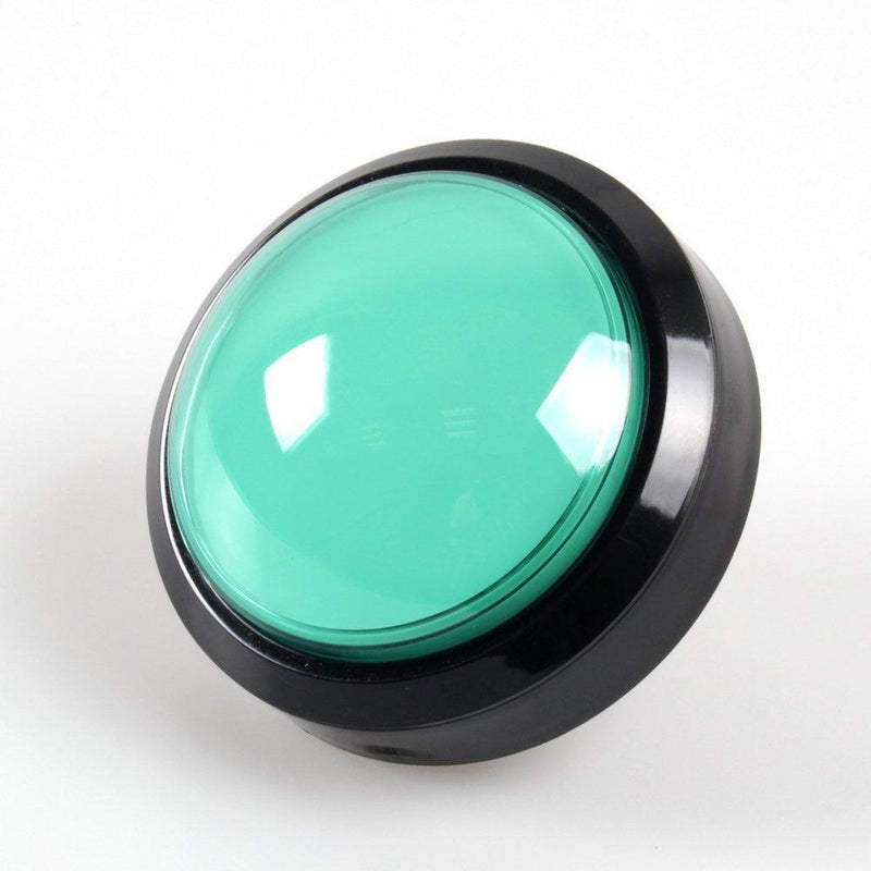 EG STARTS 4 Inches Arcade Buttons 100mm Larger Big Dome Convex Type LED Lit Illuminated Push Button for Compatible Arcade Machine DIY Kit & Raspberry Pi Game Part ( Green ) - BeesActive Australia