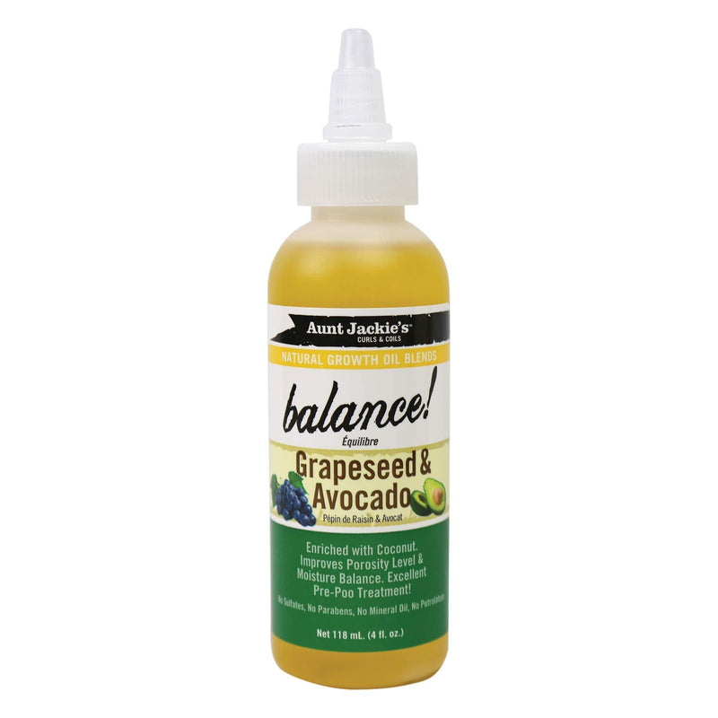 Aunt Jackie's Growth Oil Grape Seed & Avocado, 4 Oz Balance - BeesActive Australia