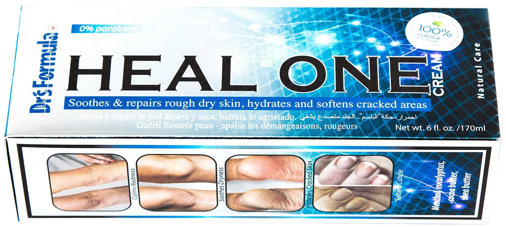 Dr's Formula Heal One Cream: Hydrates and Softens Dry Cracked and Calloused Feet & Heel, Calms Redness and Irritation, Soothes, Repairs and Protects Rough Dry Skin (6 oz Tube) - BeesActive Australia