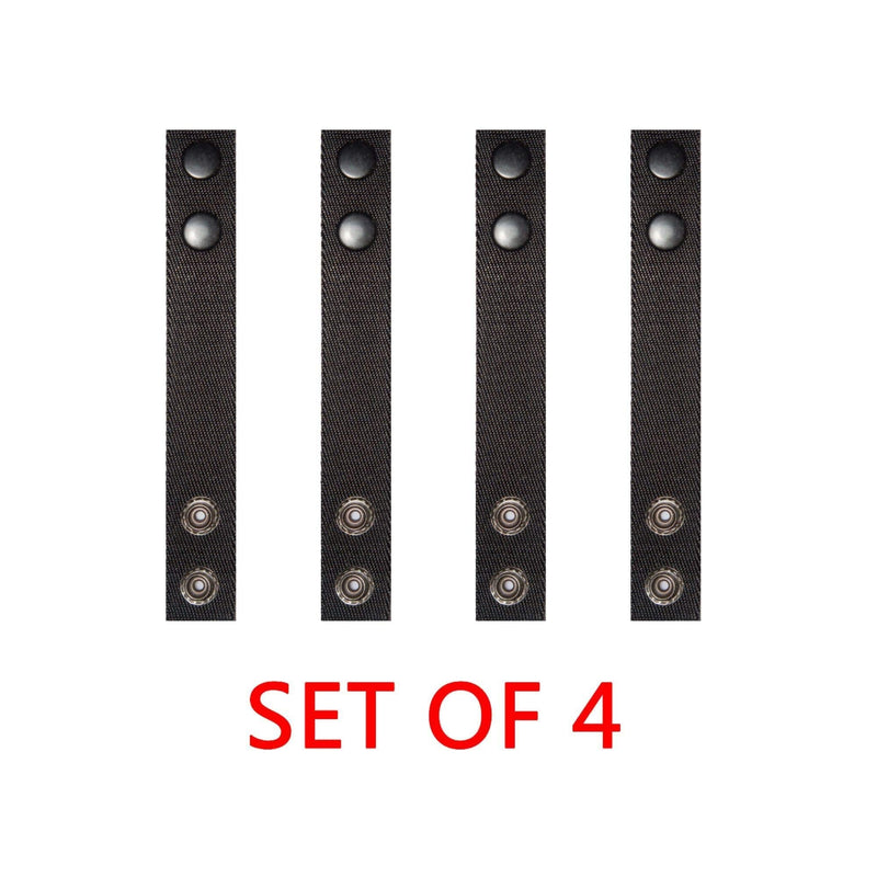 [AUSTRALIA] - HUNANBANG Traditional Black Law Black Nylon Belt Keepers With Double Snaps - Set of 4 