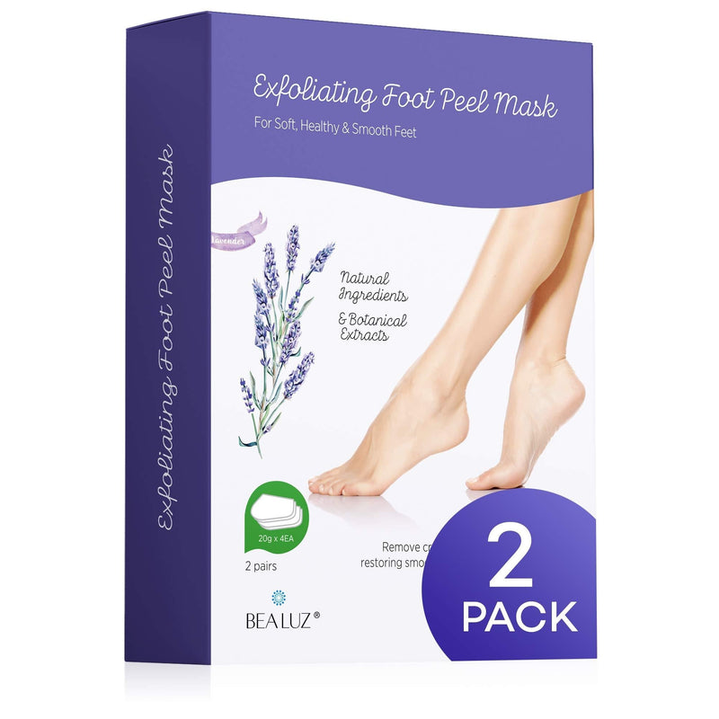 2 Pairs Foot Peel Mask Exfoliant for Soft Feet in 1-2 Weeks, Exfoliating Booties for Peeling Off Calluses & Dead Skin, For Men & Women Lavender by BEALUZ - BeesActive Australia