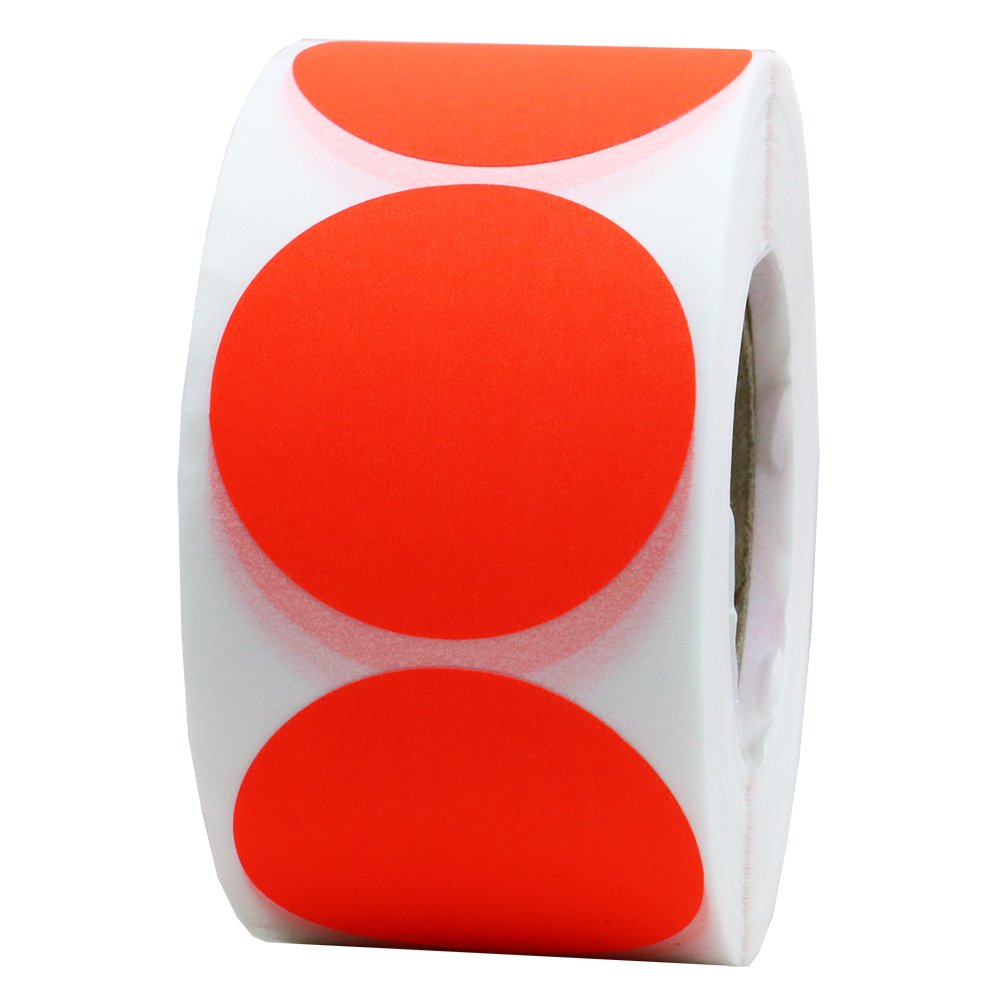 Hybsk 1.5 Inch Fluorescent Red Blank Target Pasters for Shooting 500 Adhesive Target Stickers Per Roll (Fluorescent Red) - BeesActive Australia