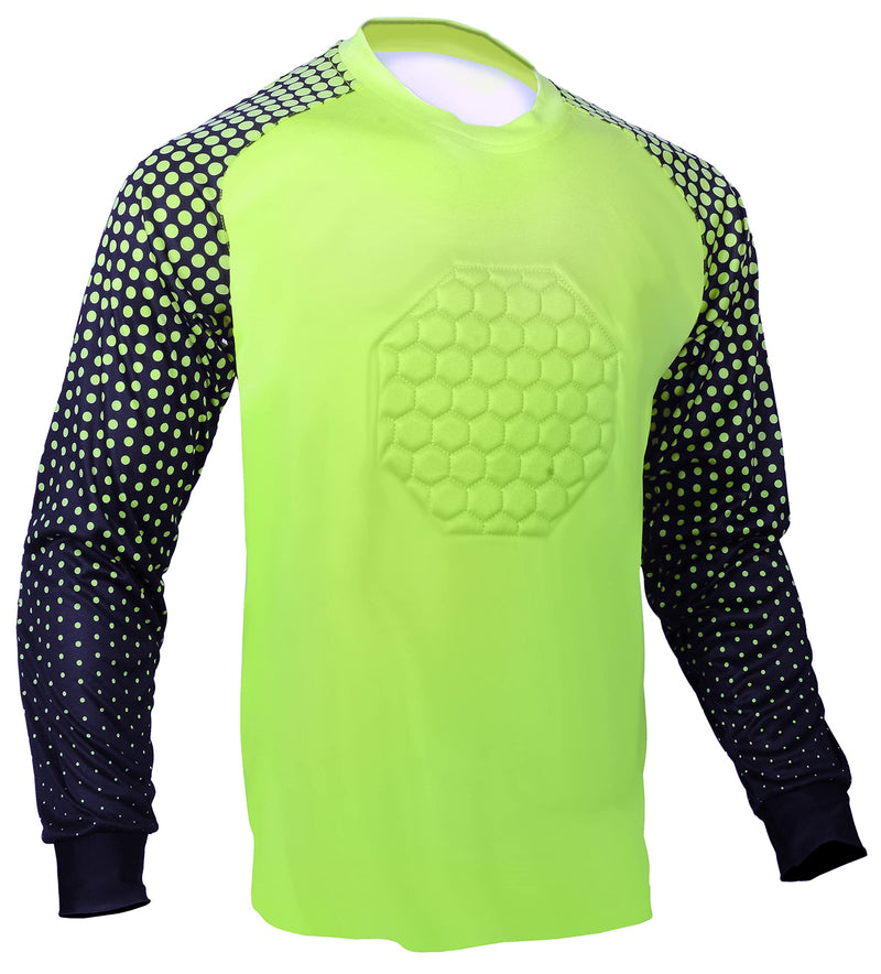 Total Soccer Factory Soccer Goalie Shirt, Padded Goalkeeper Jersey, Youth and Adult Sizes XX-Small Lime Green - BeesActive Australia