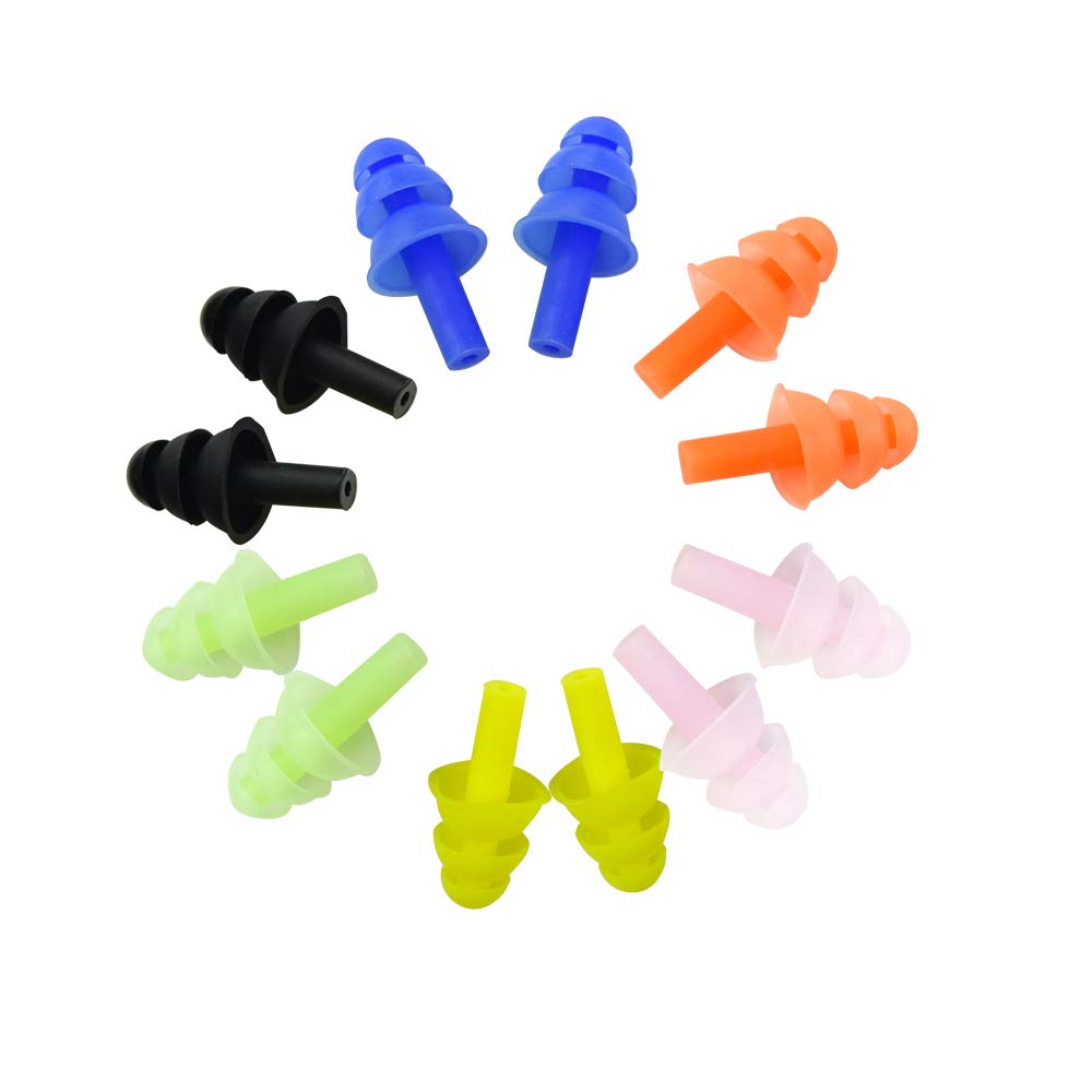 Honbay 6Pairs Reusable Silicone Swimming Earplugs Soft and Flexible Ear Plugs for Swimming, Learning, Hearing Protection, Concerts, Airplanes, Shooting, etc - BeesActive Australia