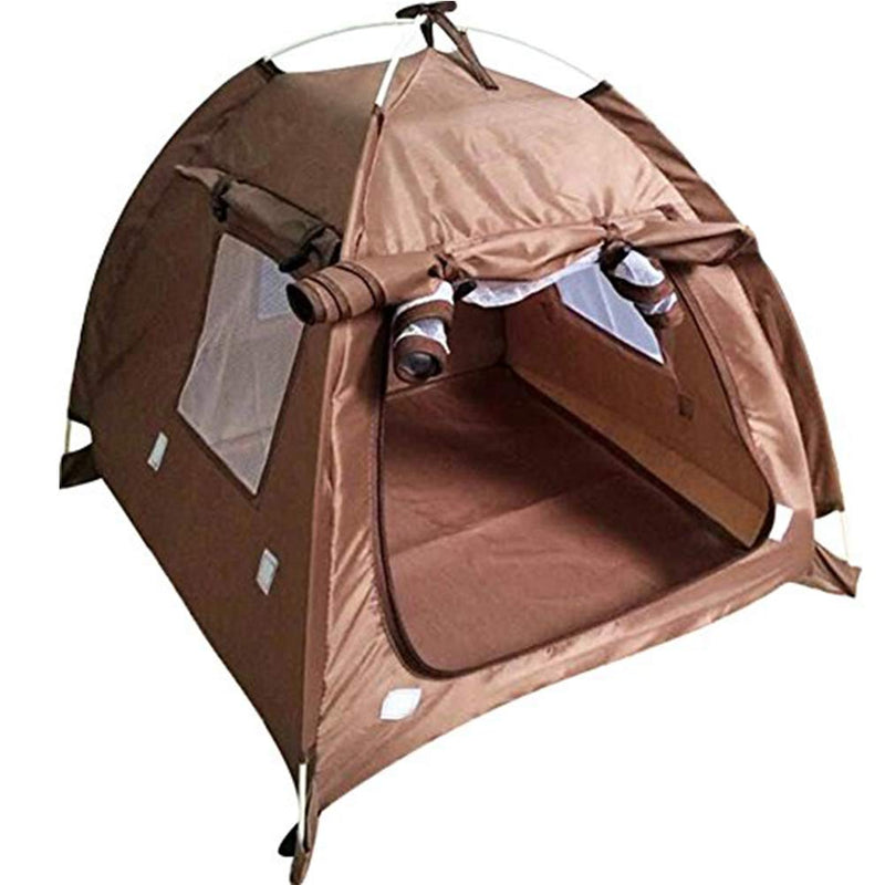 OLizee Breathable Washable Pet Puppy Kennel Dog Cat Folding Indoor Outdoor House Bed Tent Brown,M - BeesActive Australia