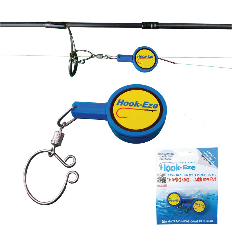 HOOK-EZE Fishing Gear Knot Tying Tool - Cover Fishing Hooks While Tying Strong Fishing Knots. Quick Knot Tool is Easy to Use, Great Fishing Accessories for Every Tackle Box. Suitable for All Ages Blue - BeesActive Australia