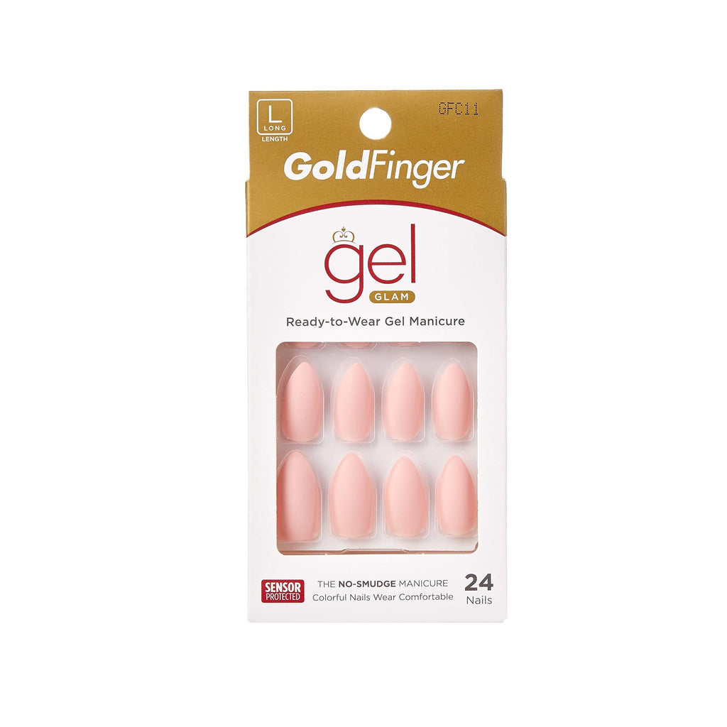 Kiss Gold Finger Gel Glam 24 Nails GFC11 Pink - BeesActive Australia
