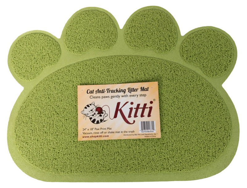 Kitti Cat Litter Anti Tracking Mats, Paw Print, Green - BeesActive Australia
