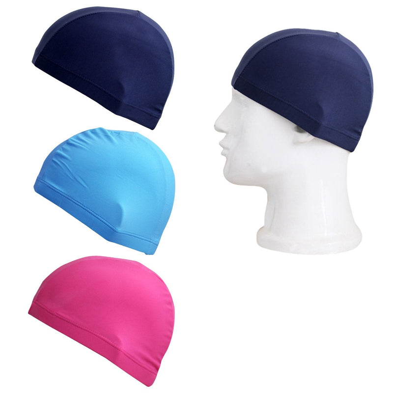 HONBAY 3PCS Solid Color Swim Cap Swimming Cap Swimming Hat for Kids and Adult(not for Long Hair) - BeesActive Australia