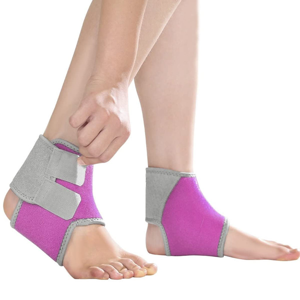 2 Pack Kids Child Adjustable Nonslip Ankle Tendon Compression Brace Sports Dance Foot Support Stabilizer Wraps Protector Guard for Injury Prevention & Protection for Sprains, Sore or Weak Ankles (Small (Pack of 2), Hot Pink) Small (Pack of 2) - BeesActive Australia