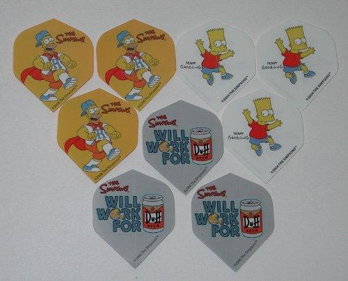 [AUSTRALIA] - US Darts - 3 Sets (9 Flights) Simpsons Bart Homer Duff Standard Dart Flights 