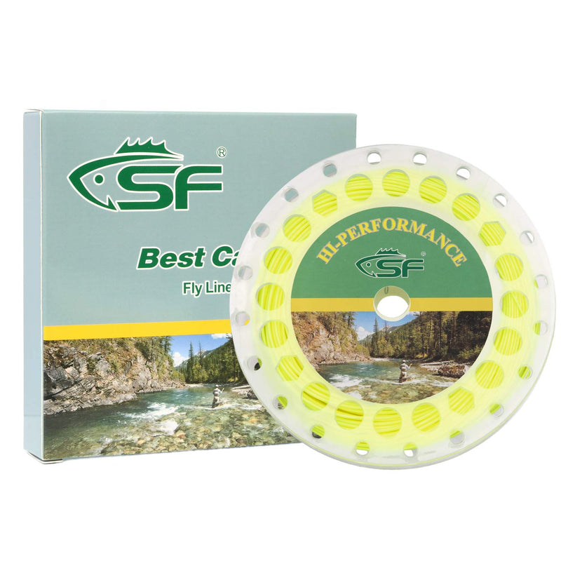 SF Fly Fishing Floating Line with Welded Loop Weight Forward Fly Lines 90FT 100FT WF1 2 3 4 5 6 7 8 9F Fluo Yellow WF4F 100FT - BeesActive Australia