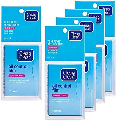 Oil Control Film, Same Series with Clean & Clear Oil Absorbing Sheets for Oily Skin Care, Blotting Paper to Remove Excess & Shine, 60 Sheets (Pack of 5) - BeesActive Australia