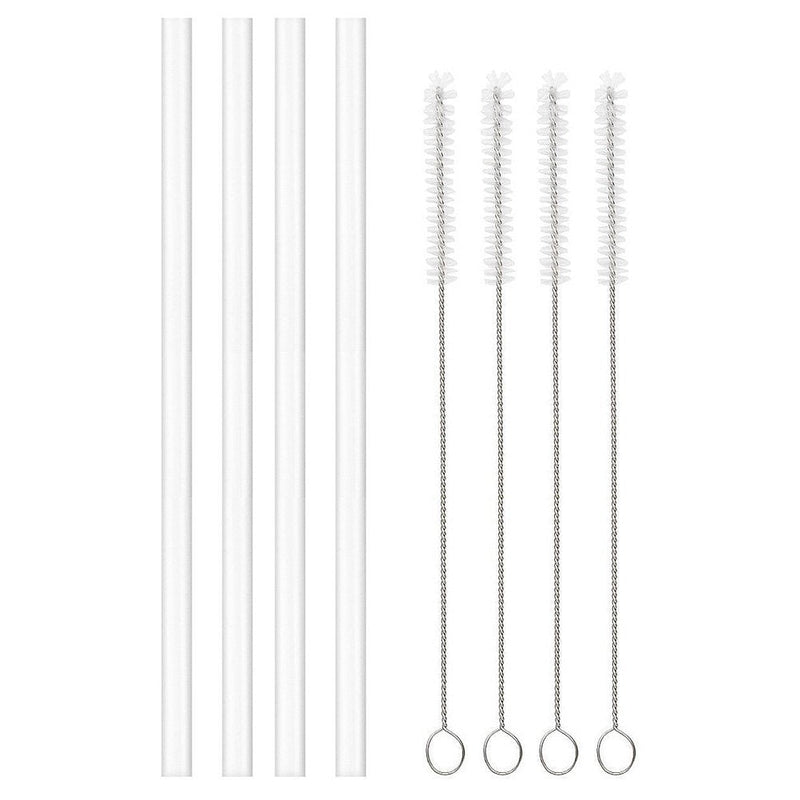 [4 Pack] Straws Replacement for Hydroflask Wide Mouth Bottle Straw Lid, 4 BPA-FREE Straws and 4 Straw Cleaning Brushes - BeesActive Australia