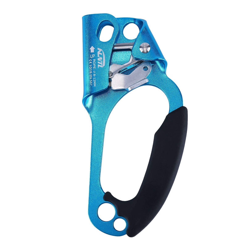 WILDKEN Climbing Hand Ascender Outdoor Mountaineering Tree Arborist Climbing Rappelling Equip Hand Ascender for 8-12MM Rope Left Right Hand Ascender Blue-Right Hand - BeesActive Australia